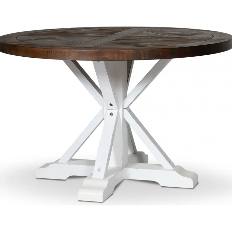 Tuva runt matbord Ø120 cm - Brun / Vit