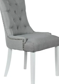 Tuva stol i grått tyg med vita ben + Fläckborttagare för möbler