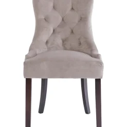 Tuva stol med handtag i ryggen - Gråbeige + Möbeltassar