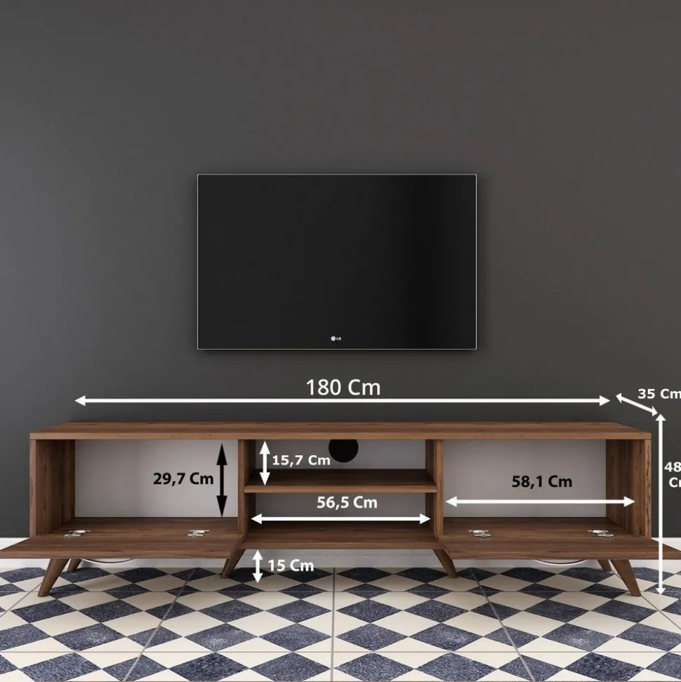 TV-bänk Anon i valnöt - 180 cm