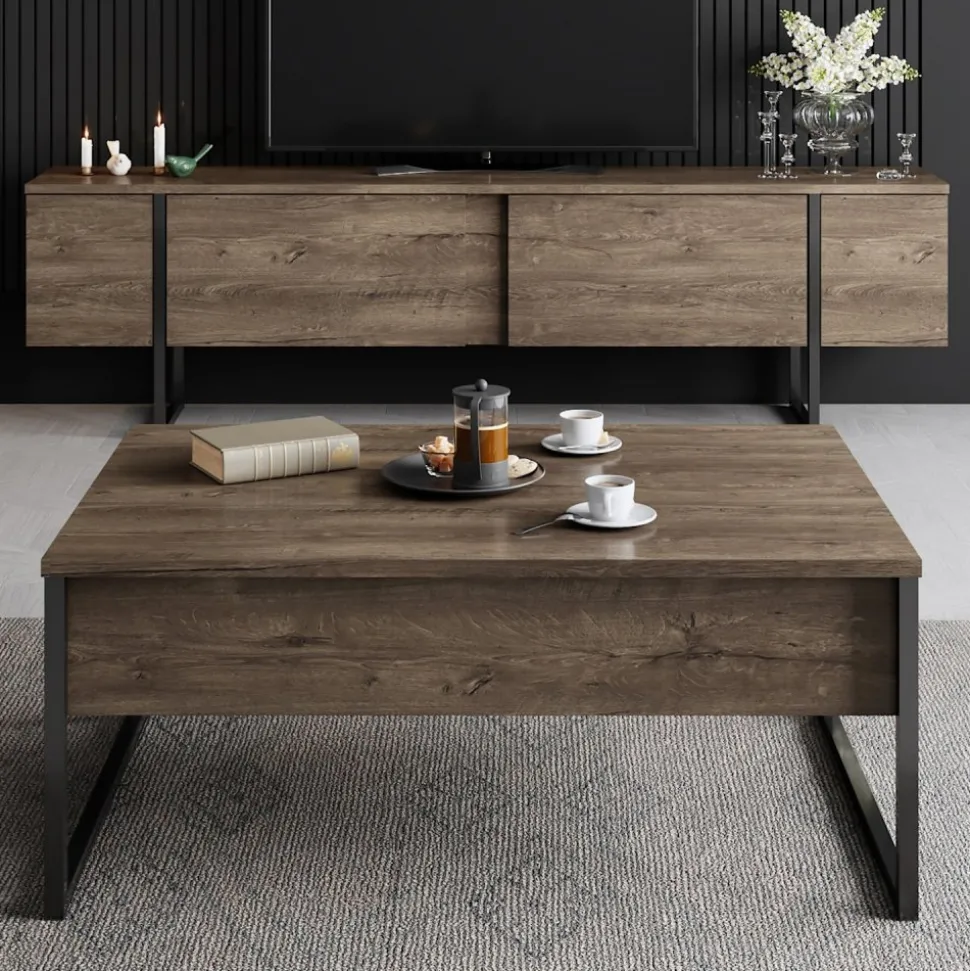 TV-bänk Lux i valnöt - 180 cm