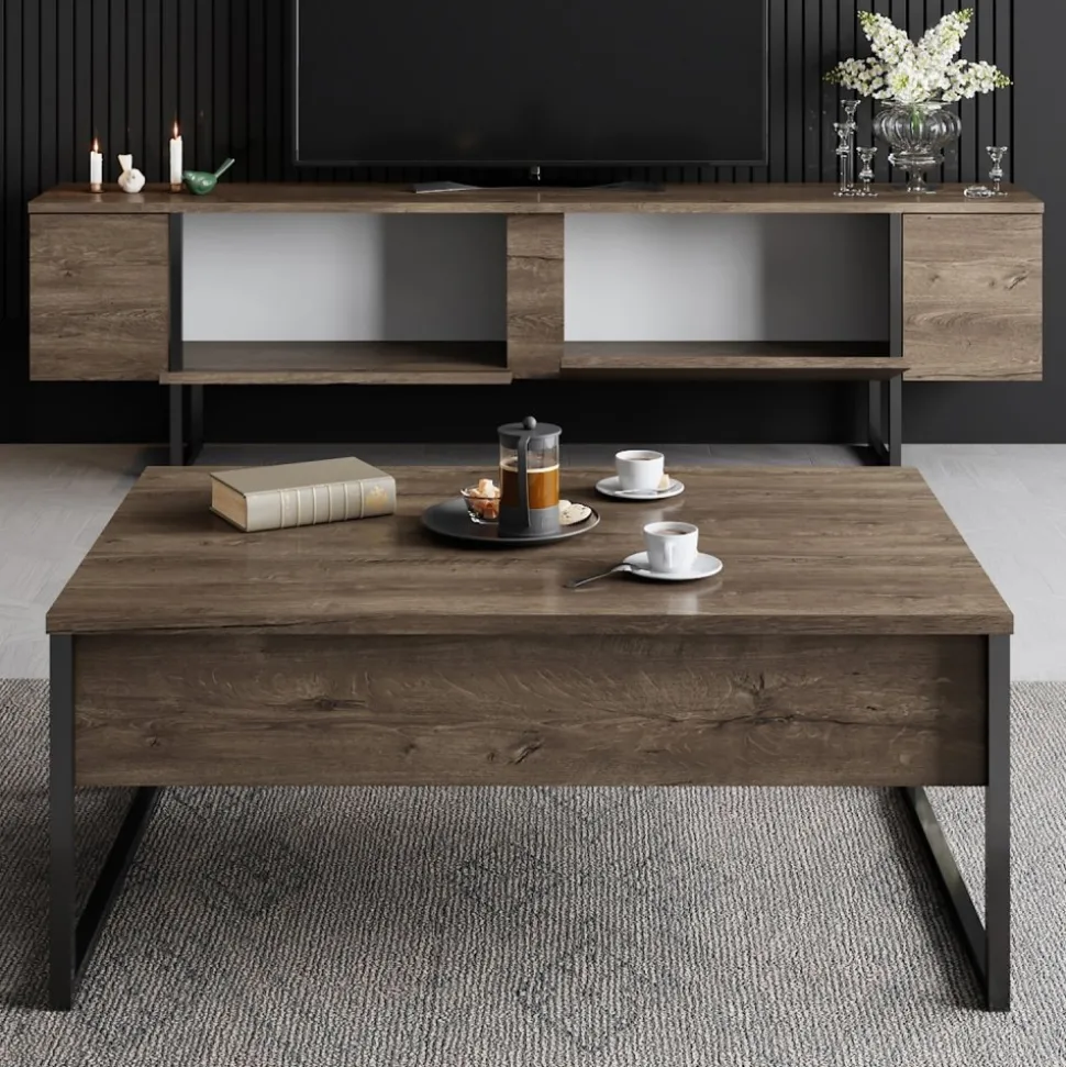 TV-bänk Lux i valnöt - 180 cm