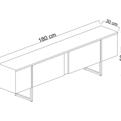 TV-bänk Lux i valnöt - 180 cm + Textilrengöring för möbler