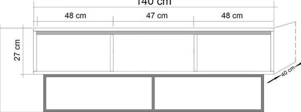 Tv-bänk Milo i valnöt - 140 cm