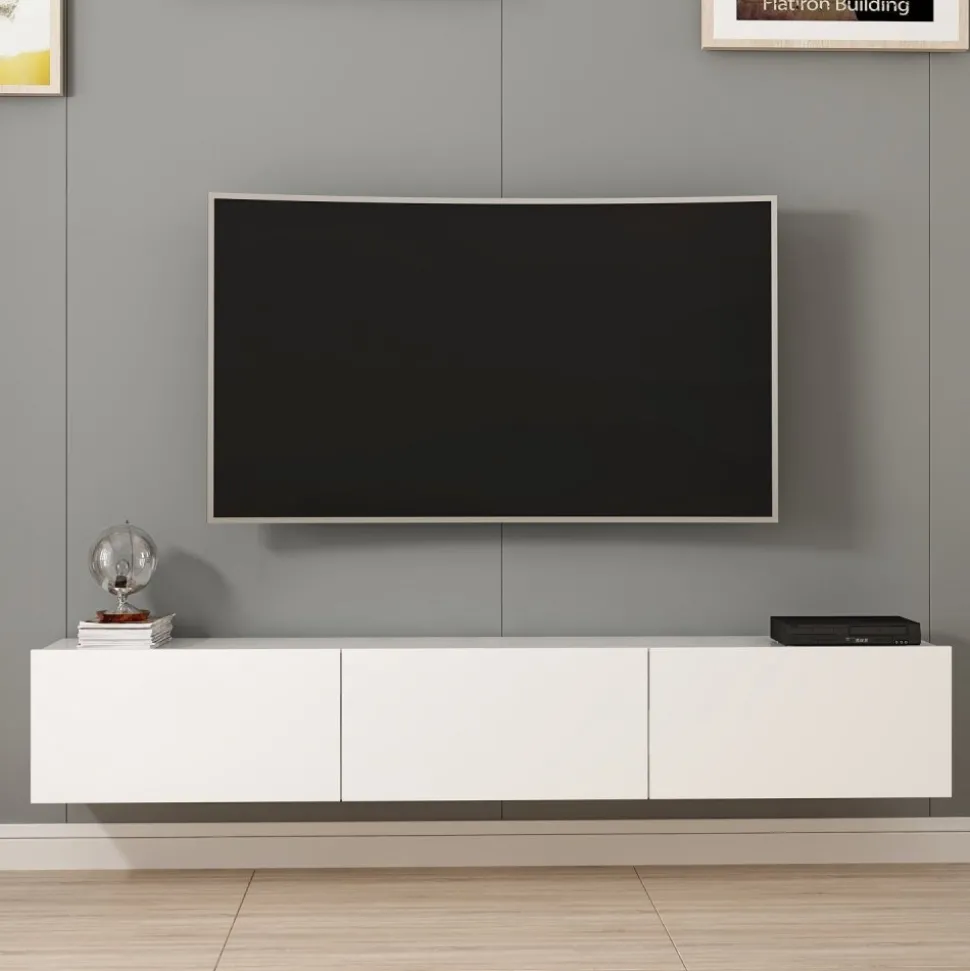 TV-bänk Rigel i vitt - 180 cm