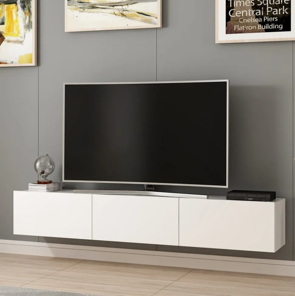 TV-bänk Rigel i vitt - 180 cm