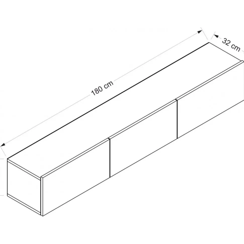 TV-bänk Rigel i vitt - 180 cm
