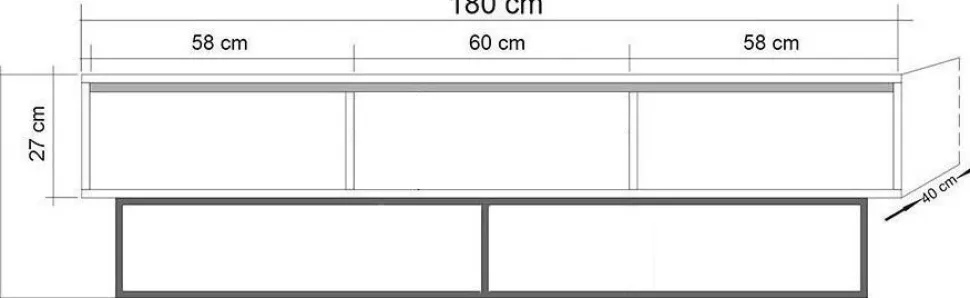 Tv-bänk valnöt 180 cm - Milo