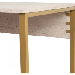 Twin skrivbord - Travertin/guld