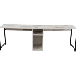 Twin skrivbord - Vit marmor/svart