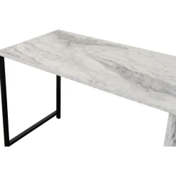Twin skrivbord - Vit marmor/svart