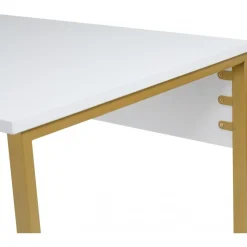 Twin skrivbord - Vit/guld