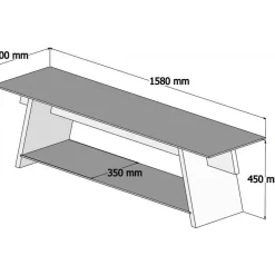 Twitch TV-bänk - Valnöt/svart