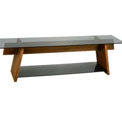 Twitch TV-bänk - Valnöt/svart