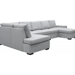U-soffa med förvaring 367 cm grå
