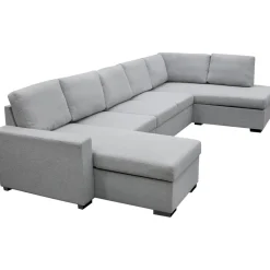U-soffa med förvaring 367 cm grå