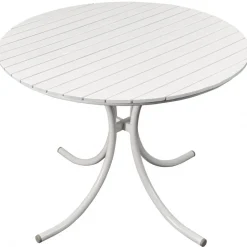 Utebord Ø130 cm vit - Holmsund + Textilskydd för utemöbler