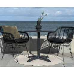 Utebord 70 x 70 cm - Grå/svart + Rengöringsmedel för utemöbler