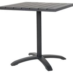 Utebord 70 x 70 cm - Grå/svart + Textilskydd för utemöbler