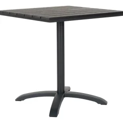 Utebord 70 x 70 cm - Grå/svart + Textilskydd för utemöbler