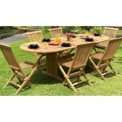 Utebord i teak 180/240 cm - Saltö + Träolja för möbler