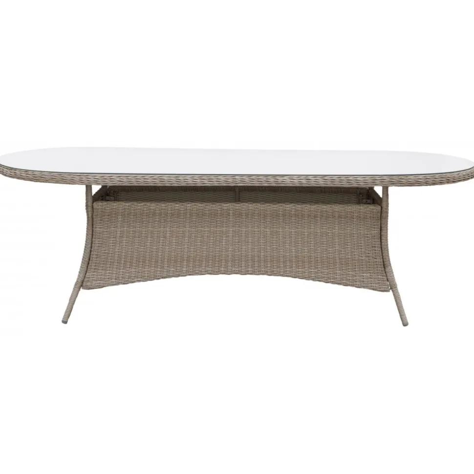 Utebord ovalt 230x100 cm - Natur + Textilskydd för utemöbler