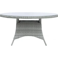 Utebord runt grå rotting - Jacksonville + Textilskydd för utemöbler