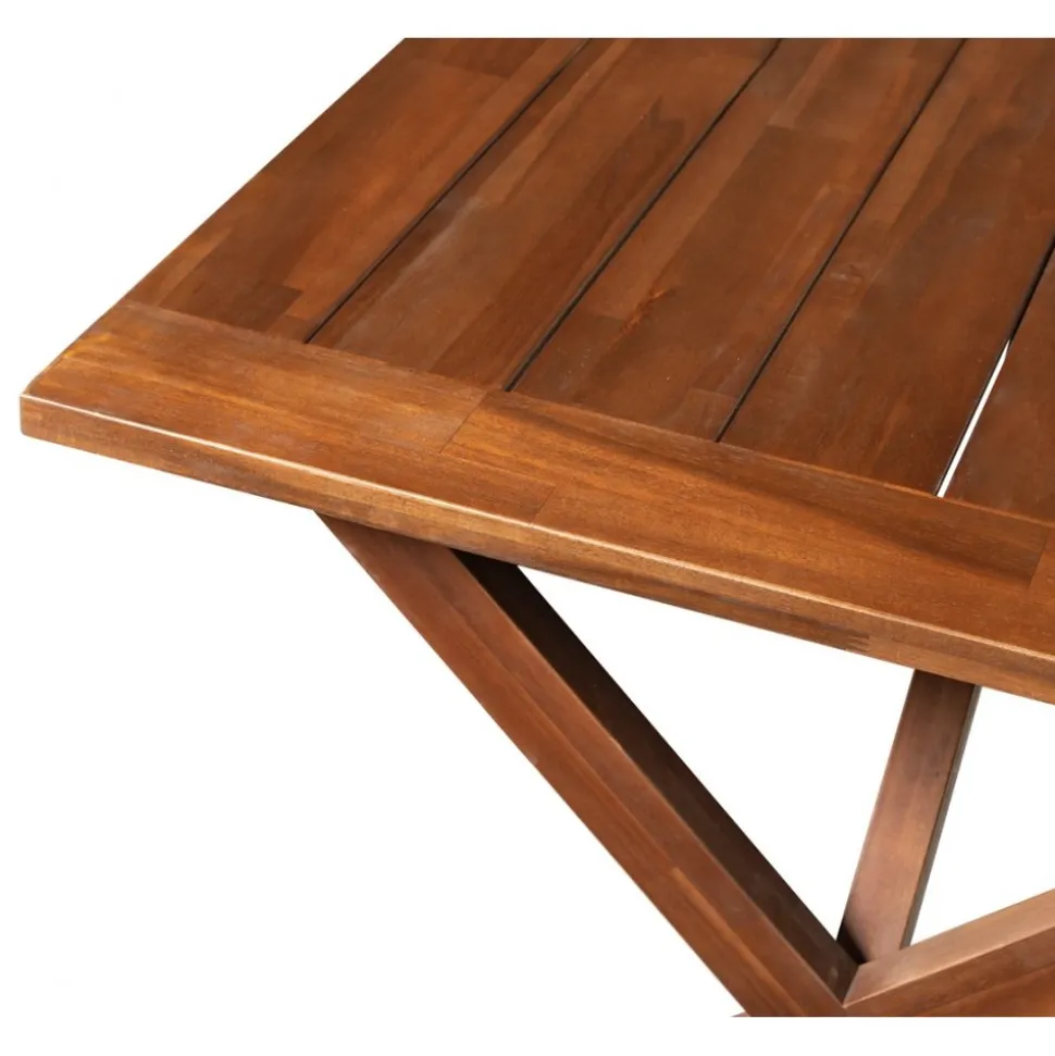 Utebord 220x100 cm Brunlaserat - Oxford + Textilskydd för utemöbler