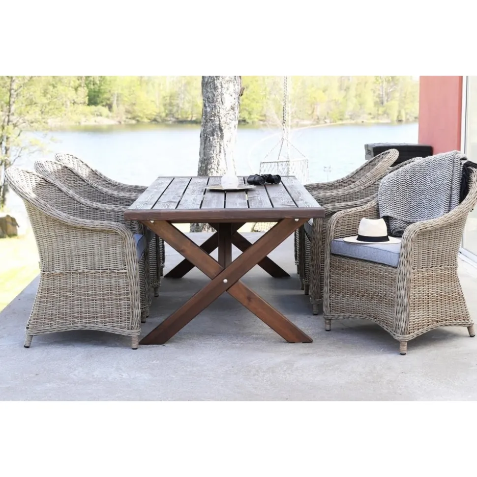 Utebord 220x100 cm Brunlaserat - Oxford + Rengöringsmedel för utemöbler