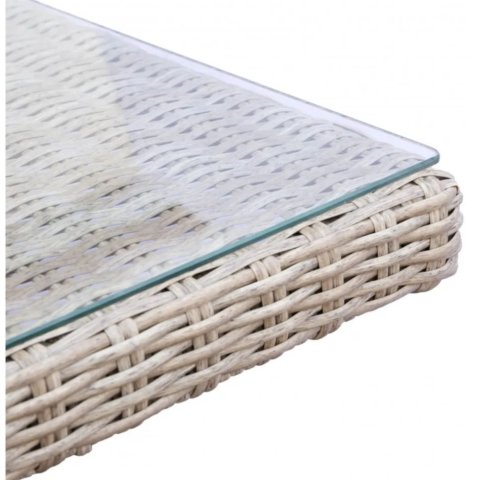 Utebord 200x100 cm rotting - Hampton + Textilskydd för utemöbler