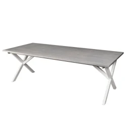 Utebord 220x100 cm Vit/grå - Oxford + Textilrengöring för möbler