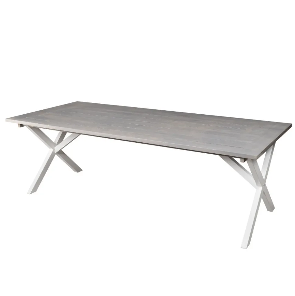 Utebord 220x100 cm Vit/grå - Oxford + Textilrengöring för möbler