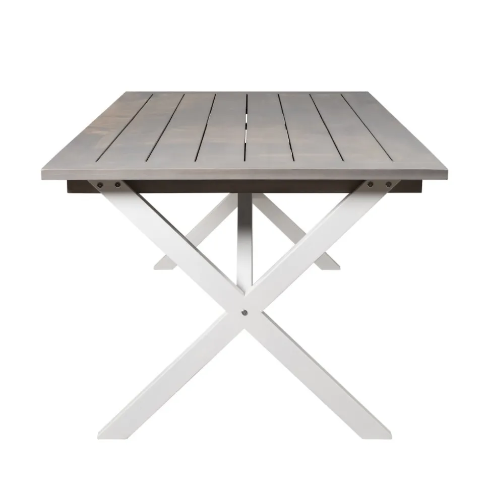 Utebord 220x100 cm Vit/grå - Oxford + Textilrengöring för möbler