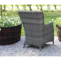 Utefåtölj grå med dyna - Jacksonville + Textilrengöring för möbler