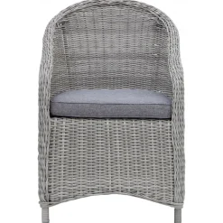 Utefåtölj grå rotting med dyna - Mercury