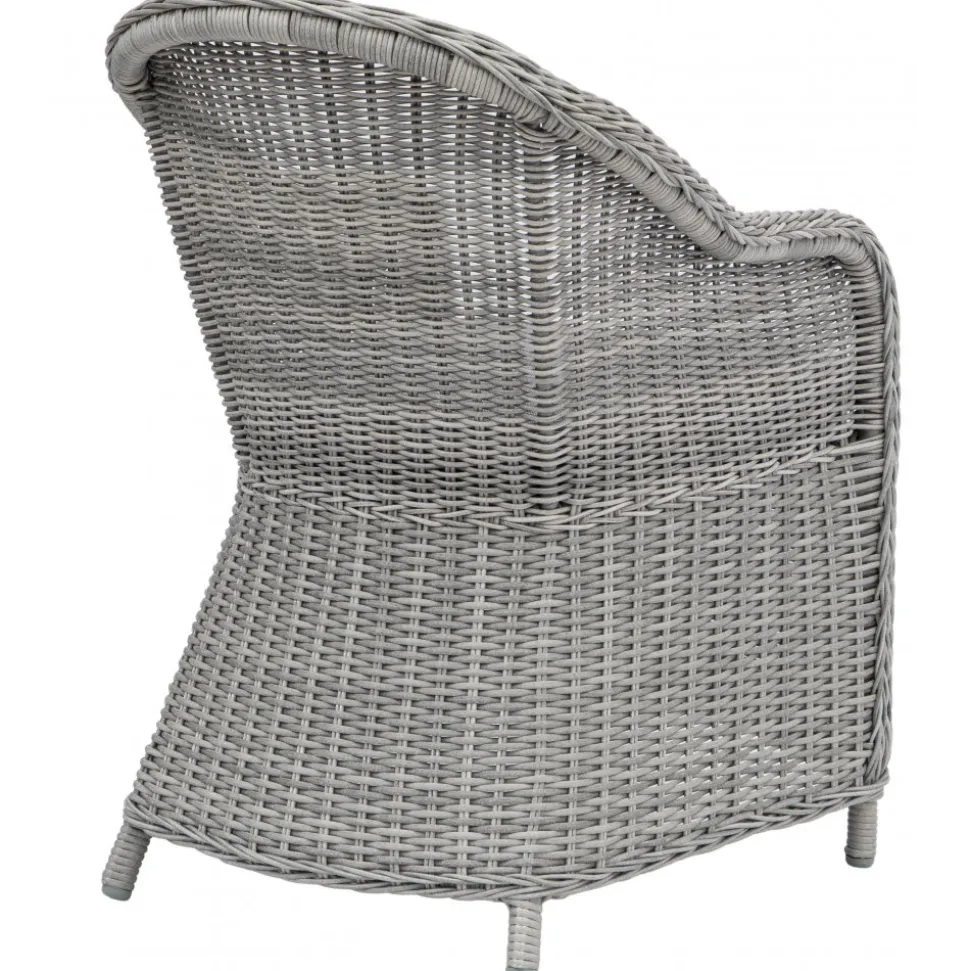 Utefåtölj grå rotting med dyna - Mercury