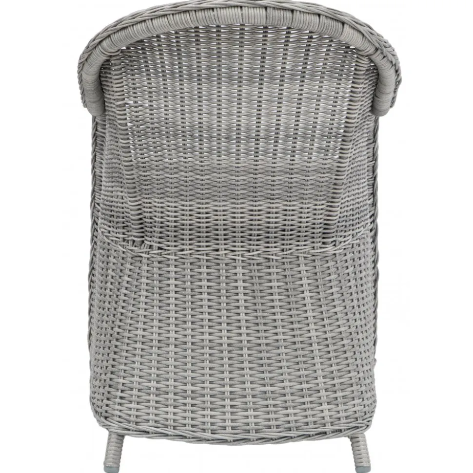 Utefåtölj grå rotting med dyna - Mercury