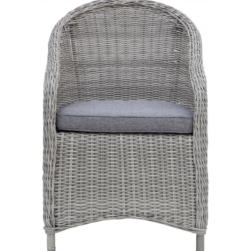 Utefåtölj grå rotting med dyna - Mercury + Textilrengöring för möbler