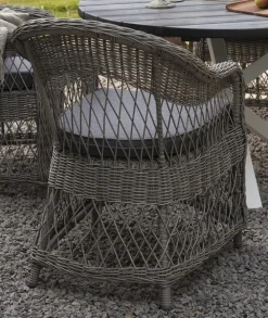 Utefåtölj grå/rotting - Marbella + Rengöringsmedel för utemöbler