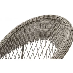 Utefåtölj grå/rotting - Marbella + Textilskydd för utemöbler