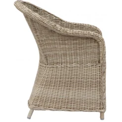 Utefåtölj i beige rotting - Mercury + Textilrengöring för möbler