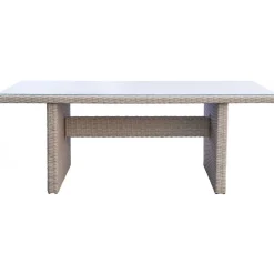 Utegrupp: 6 stolar och bord 200 x 100 cm rotting - Hampton/Mercury