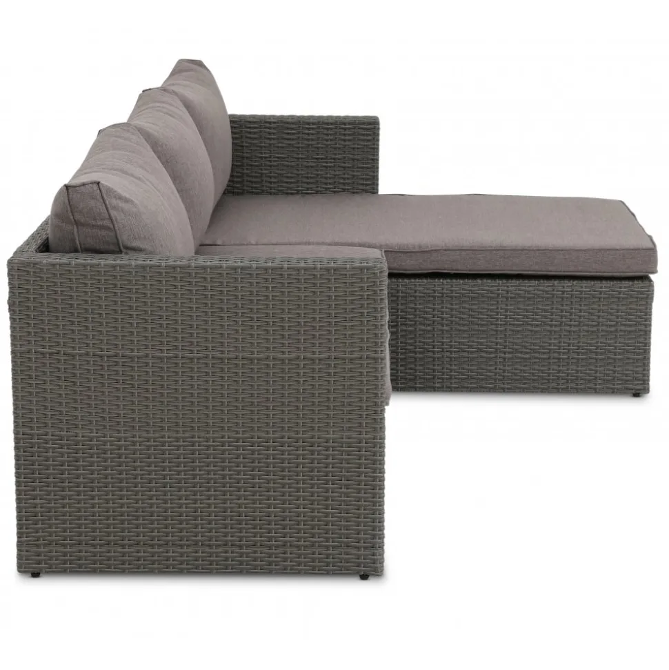 Utegrupp; divansoffa med bord i grå rotting + Textilrengöring för möbler
