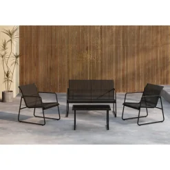 Utegrupp; soffa, fåtöljer och soffbord + Textilskydd för utemöbler