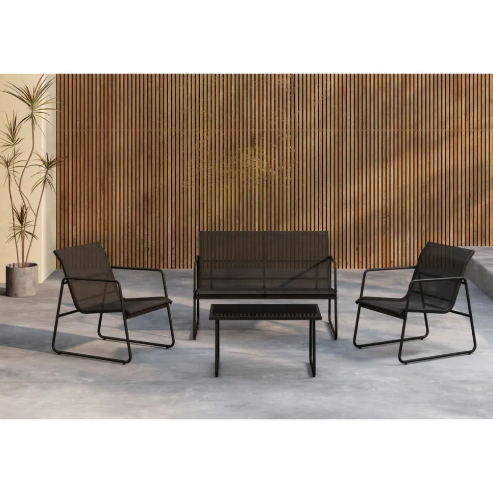 Utegrupp; soffa, fåtöljer och soffbord + Rengöringsmedel för utemöbler