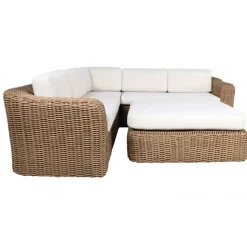 Utegrupp XL hörnsoffa med stort soffbord - St Tropez + Textilskydd för utemöbler