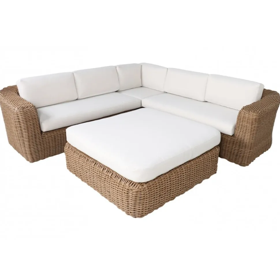 Utegrupp XL hörnsoffa med stort soffbord - St Tropez + Rengöringsmedel för utemöbler