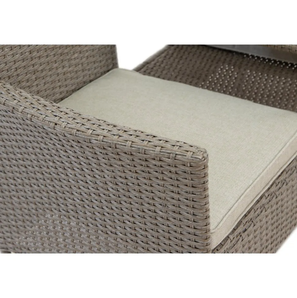 Utesoffa / Duosoffa i beige rotting + Rengöringsmedel för utemöbler