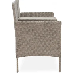 Utesoffa / Duosoffa i beige rotting + Textilskydd för utemöbler