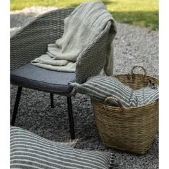 Utestol grå med dyna rotting + Rengöringsmedel för utemöbler